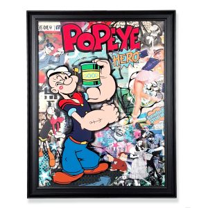 Obraz pop-art Popeye 60 X 80 cm + drewniana rama